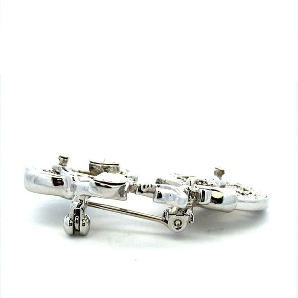 Estate Costume Jewelry Silver Tone Rhinestone Bike Bicycle Moving Wheel Brooch 9 - Picture 5 of 11
